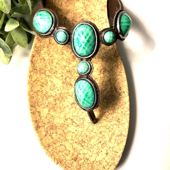 NIB, Kenneth Cole Reaction Turquoise Sandal - Picture 2 of 6